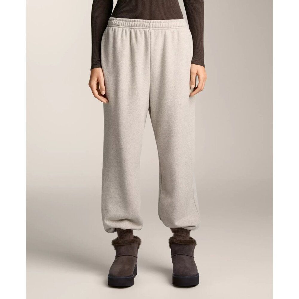 Oysho Womens Jogger Pants XL Off white Relaxed Fit Elastic Waist 6239/788 NWT